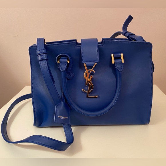 Saint Laurent Small Monogram Cabas Tote Blue - Picture 8 of 11